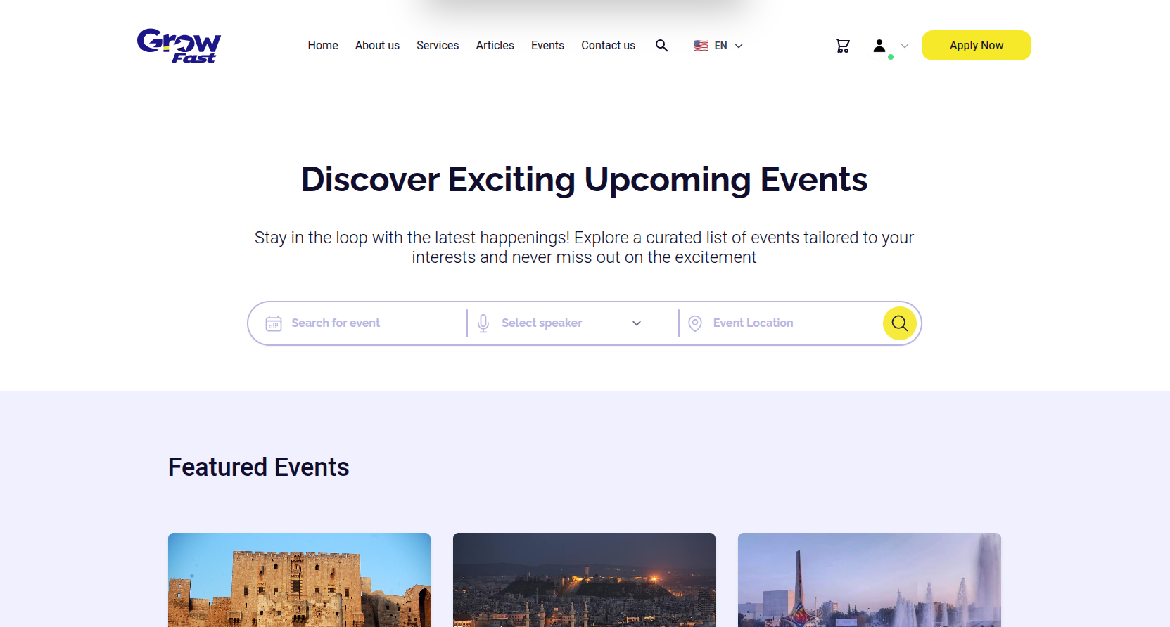 GrowFast — منصة متعددة العملاء للشركات الناشئة والفعاليات والوظائف - Image 1
